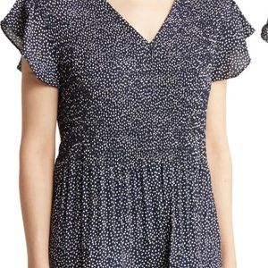 V Neck Flutter Sleeve confetti top